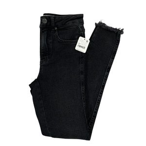 We The Free Black Faded Distressed High Waisted Stretch Denim Skinny Jeans Sz 25